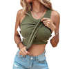 Ins Round Neck Vest With Bra Summer Solid Color Bottom Sleeveless Top Womens Clothing