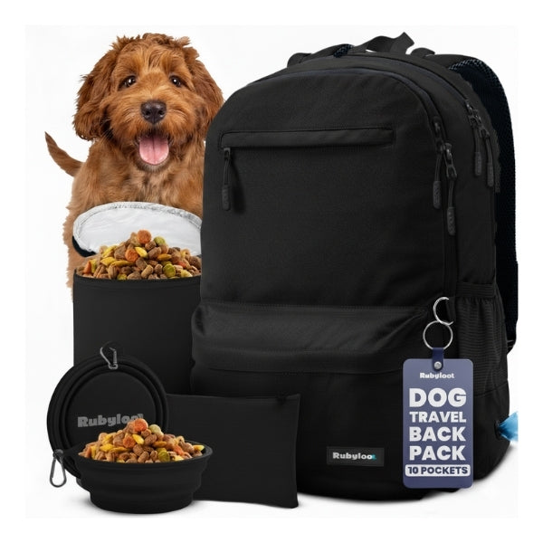 Dog Travel Backpack with Bowls & Food Storage – view 10
