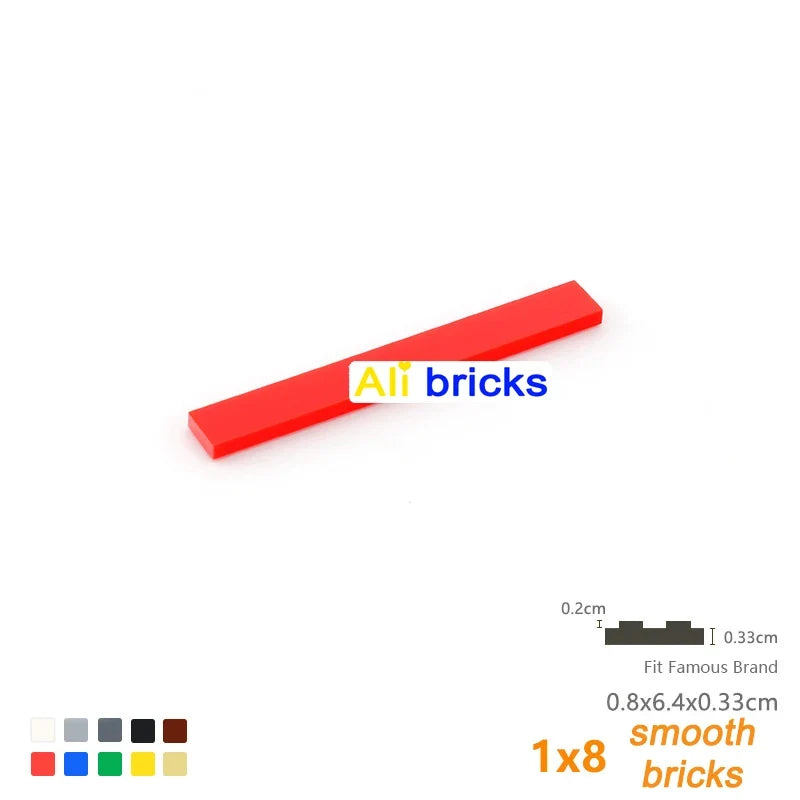 50PCS 1x8 Smooth Tiles Bulk Pack – view 27