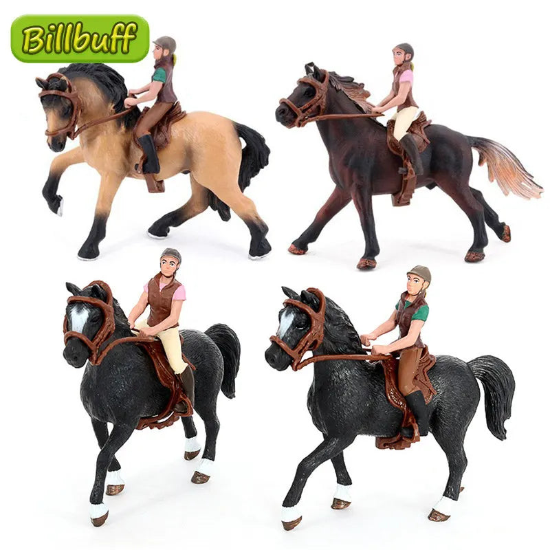 Realistic Horse & Rider Figurines