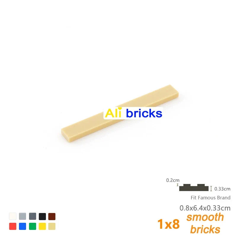 50PCS 1x8 Smooth Tiles Bulk Pack – view 3