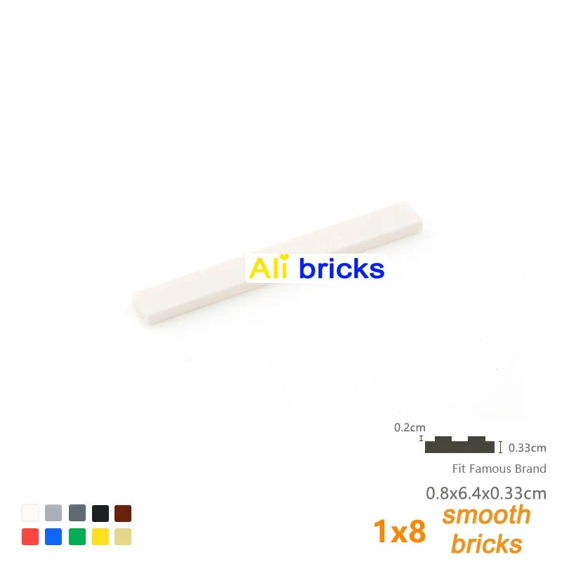 50PCS 1x8 Smooth Tiles Bulk Pack – view 9