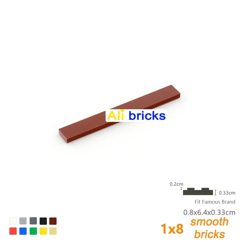 50PCS 1x8 Smooth Tiles Bulk Pack – view 5