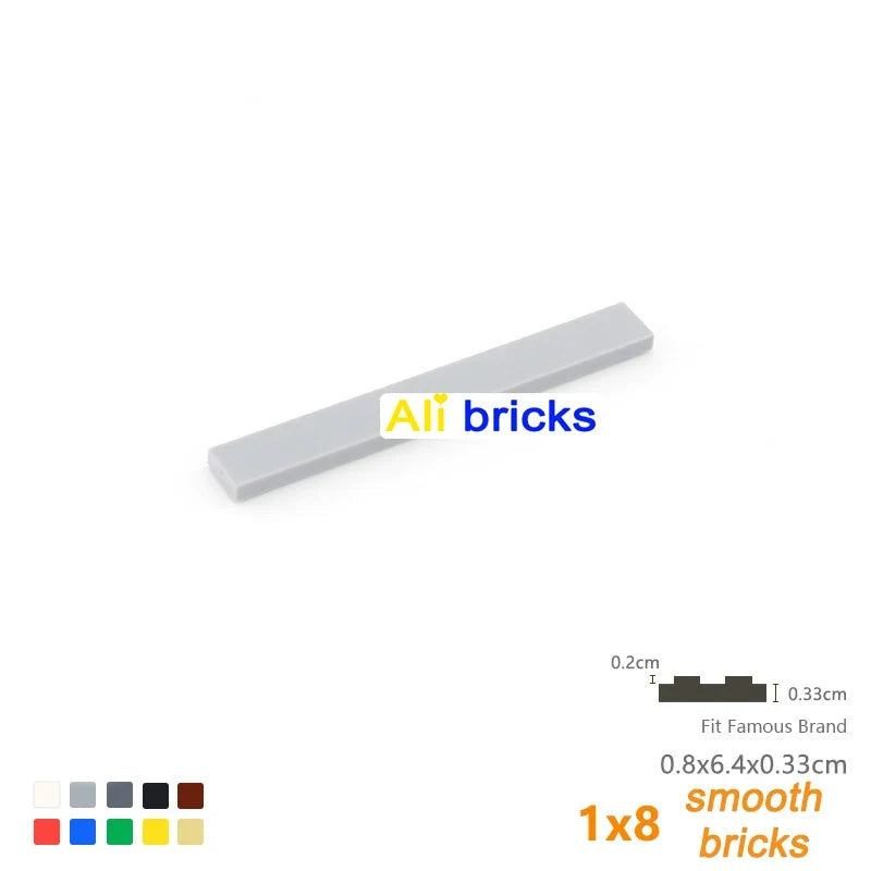 50PCS 1x8 Smooth Tiles Bulk Pack – view 4