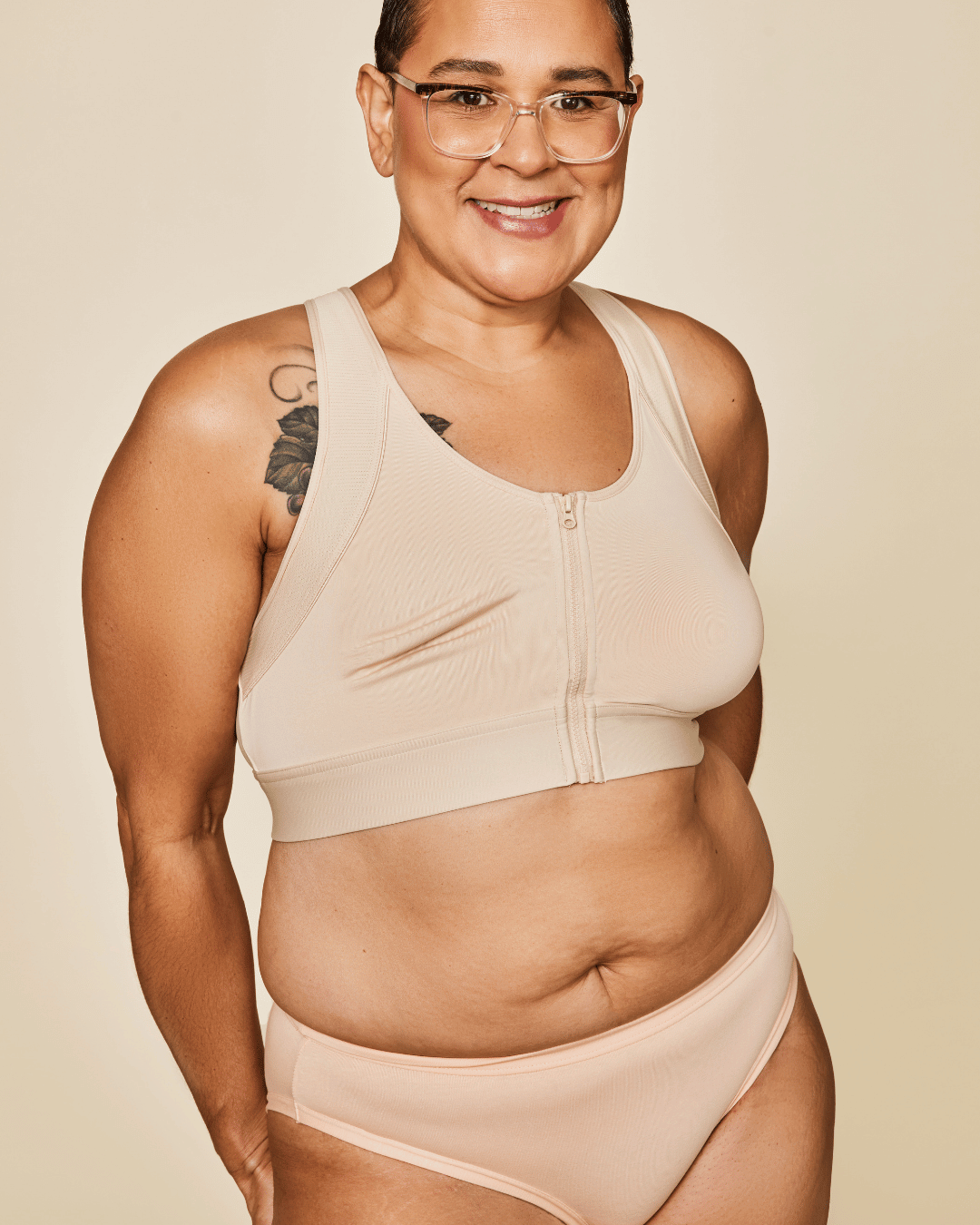 Hero Front-Closure Sports Bra in Buff – view 4