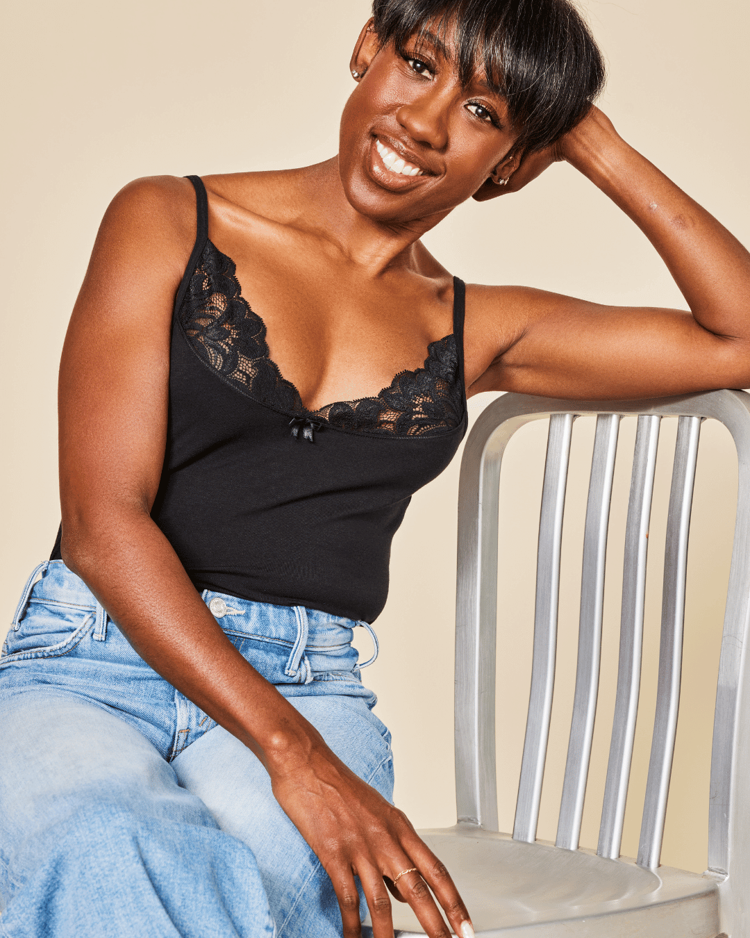 Luna Lace Cotton Cami – view 4