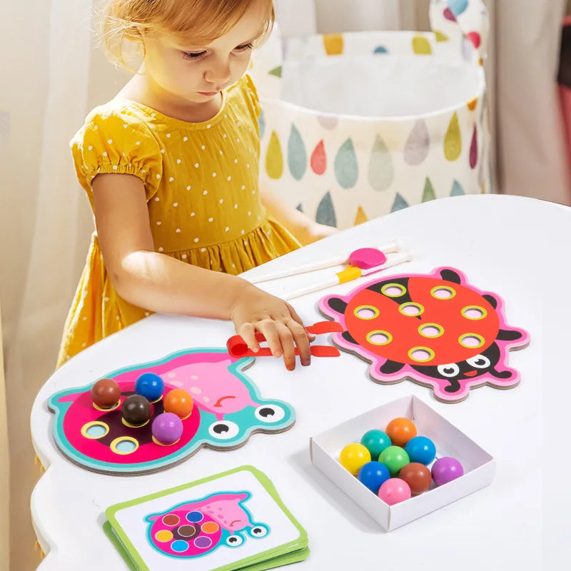 Clip Beads Color Sorting Montessori Game – view 4