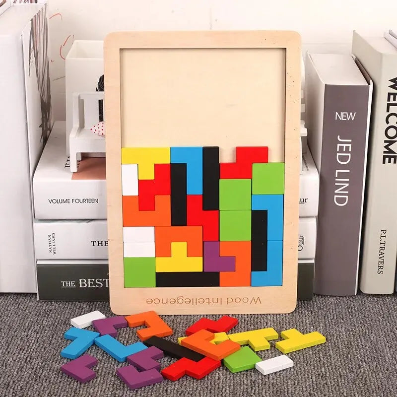 Wooden Logic Square Brain Teaser Puzzle – view 2