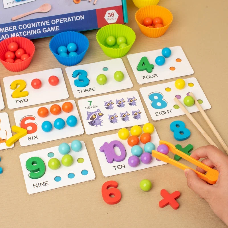 Montessori Wooden Clip Beads Sorting Toy – view 3
