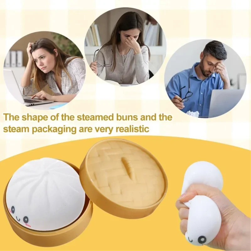 Kawaii Dumpling Bun Squishy Stress Toy – view 4