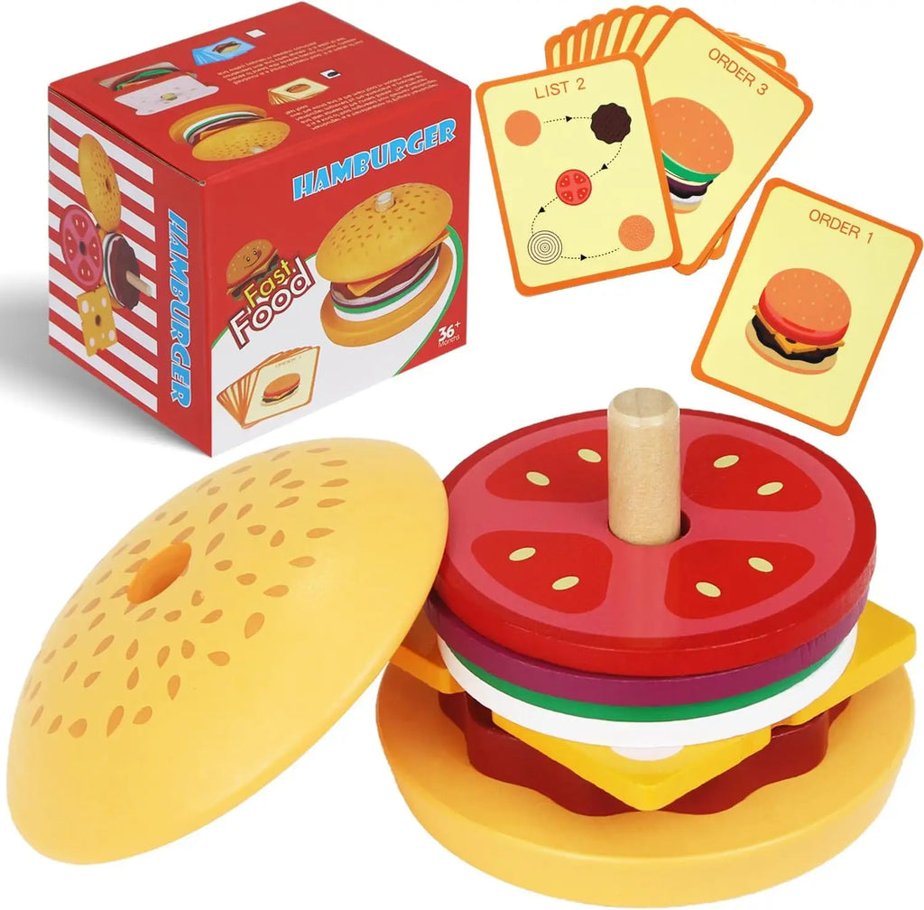 Wooden Burger Stacking Toy – view 7