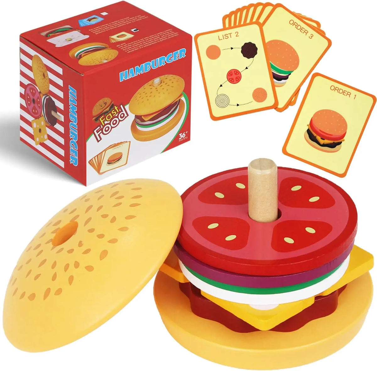 Wooden Burger Stacking Toy – view 7