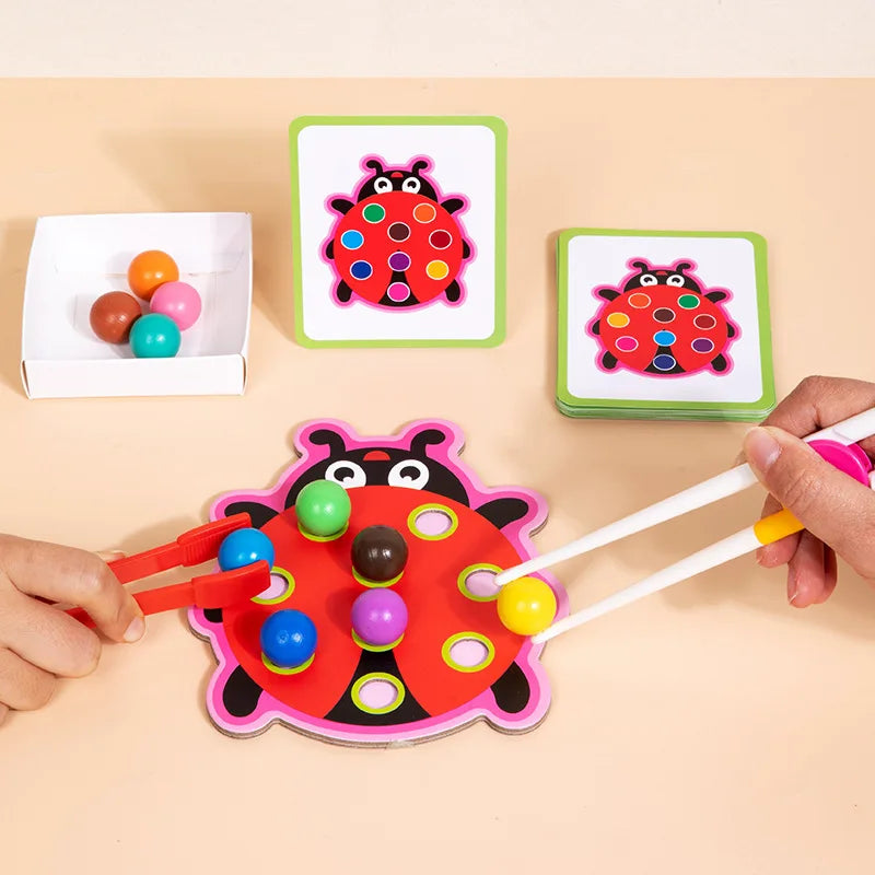 Clip Beads Color Sorting Montessori Game – view 2