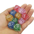 Glitter Rock Paper Scissors Dice Set (10PCS)
