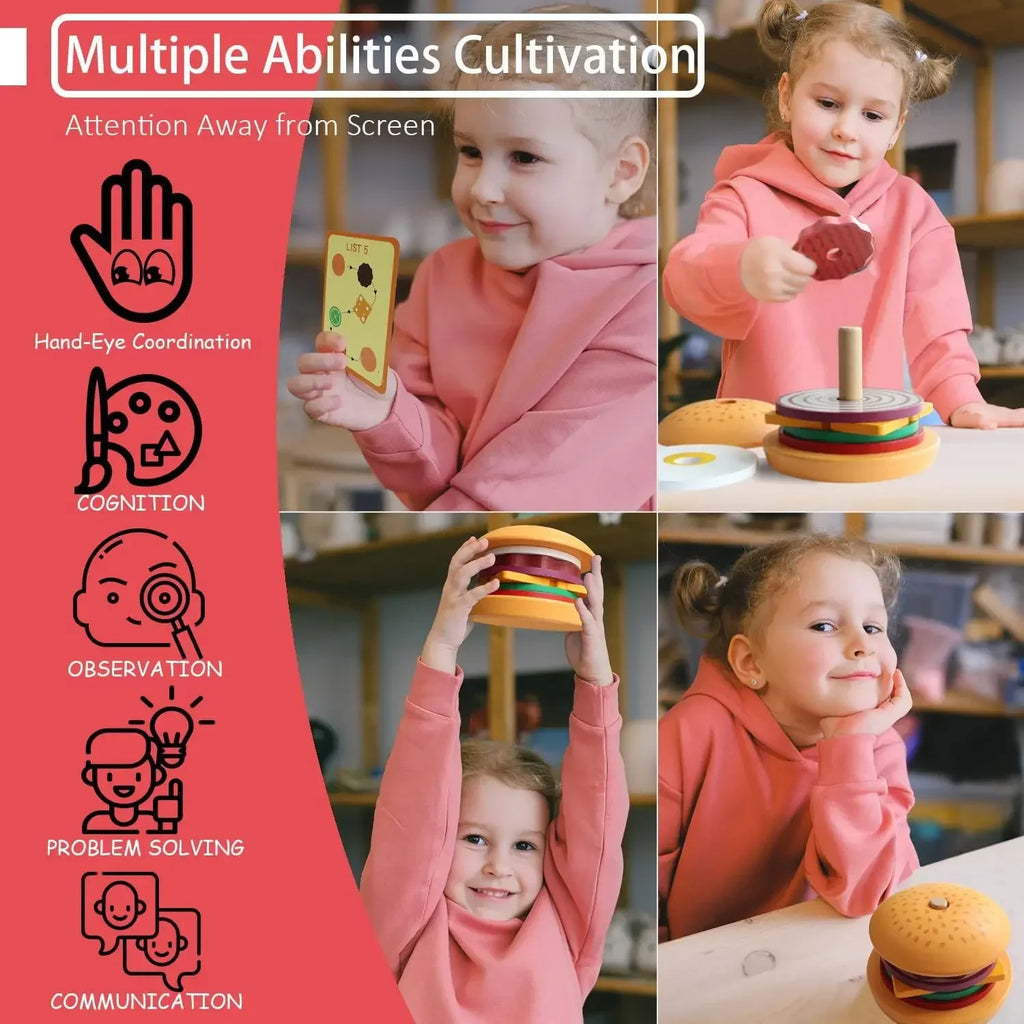 Wooden Burger Stacking Toy – view 5