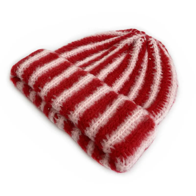 Striped Feather Yarn Beanie – view 4