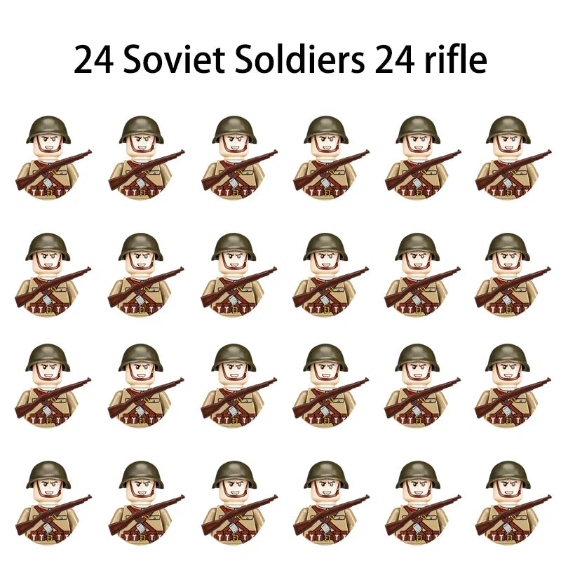 24PCS WWII Army Brick Figures – view 24