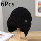 Men's Faux Fur Lined Winter Knit Hat with Ear Flaps – view 13