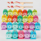 Wooden Alphabet & Number Fishing Game