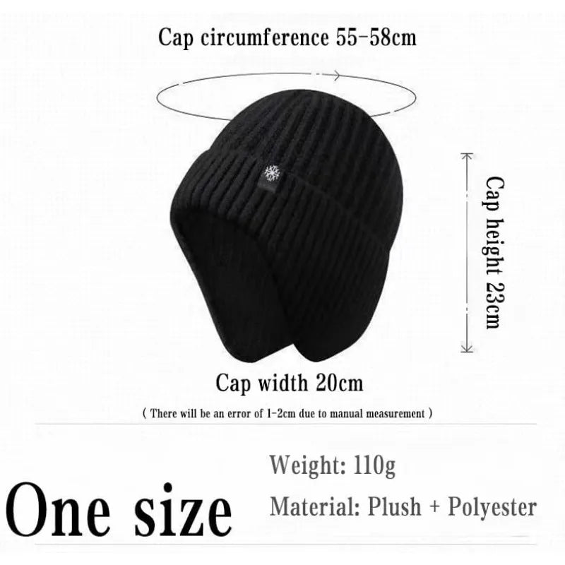 Men's Faux Fur Lined Winter Knit Hat with Ear Flaps – view 5