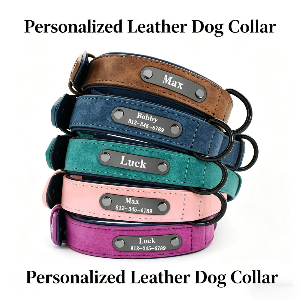 Personalized Leather Dog Collar – view 2