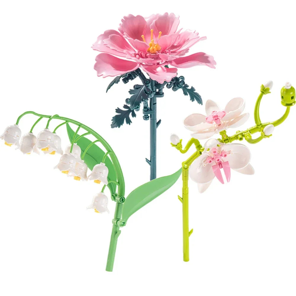 Brick Tulip & Rose Bouquet Building Set – view 16