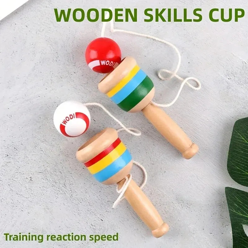Wooden Kendama Cup and Ball Skill Toy