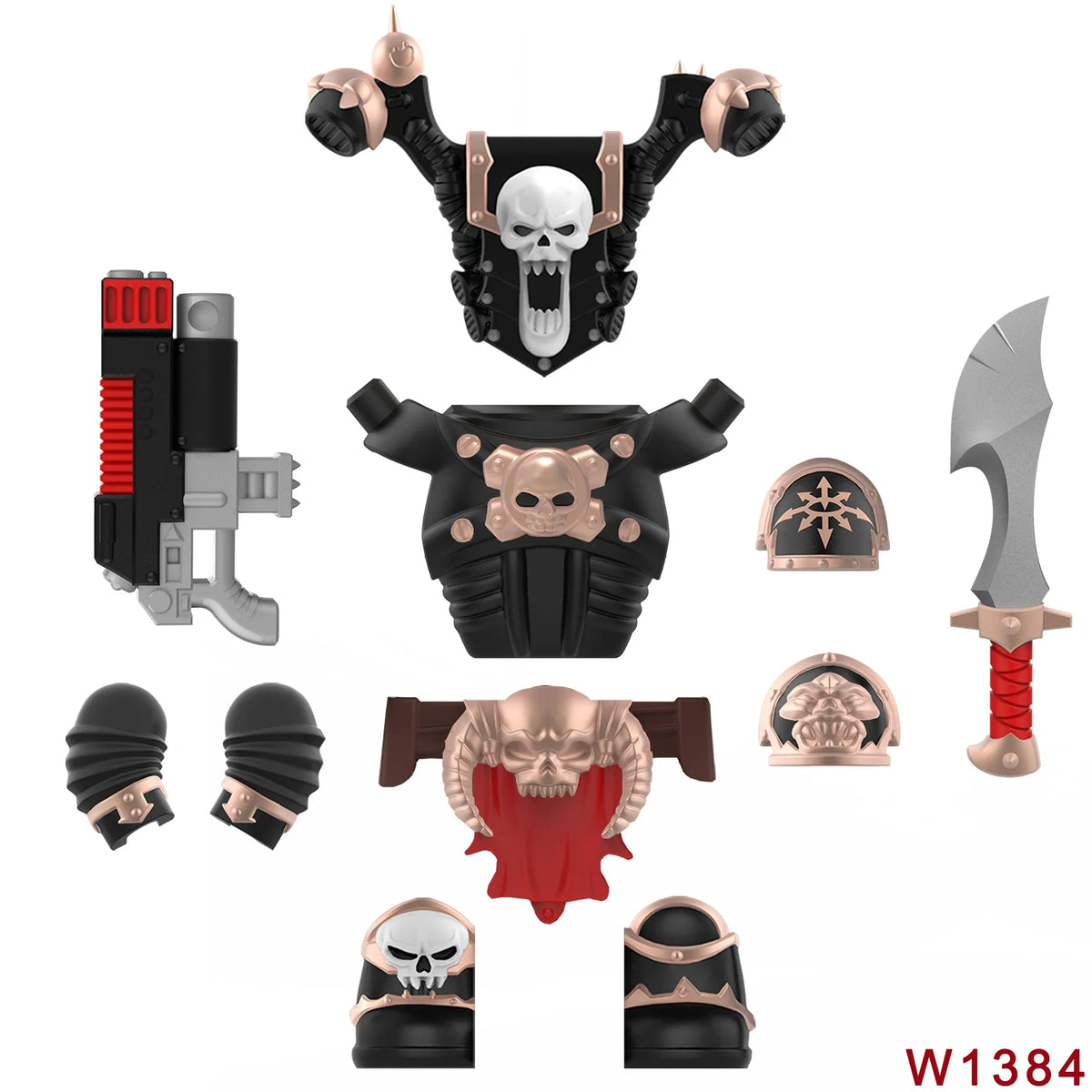 Skull Armor Building Block Figure – view 16