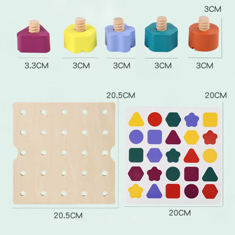 Wooden Nuts & Bolts Matching Game – view 6