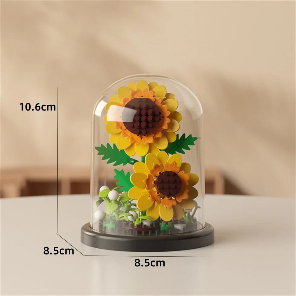 Micro Brick Peony Flower with Dust Cover – view 7