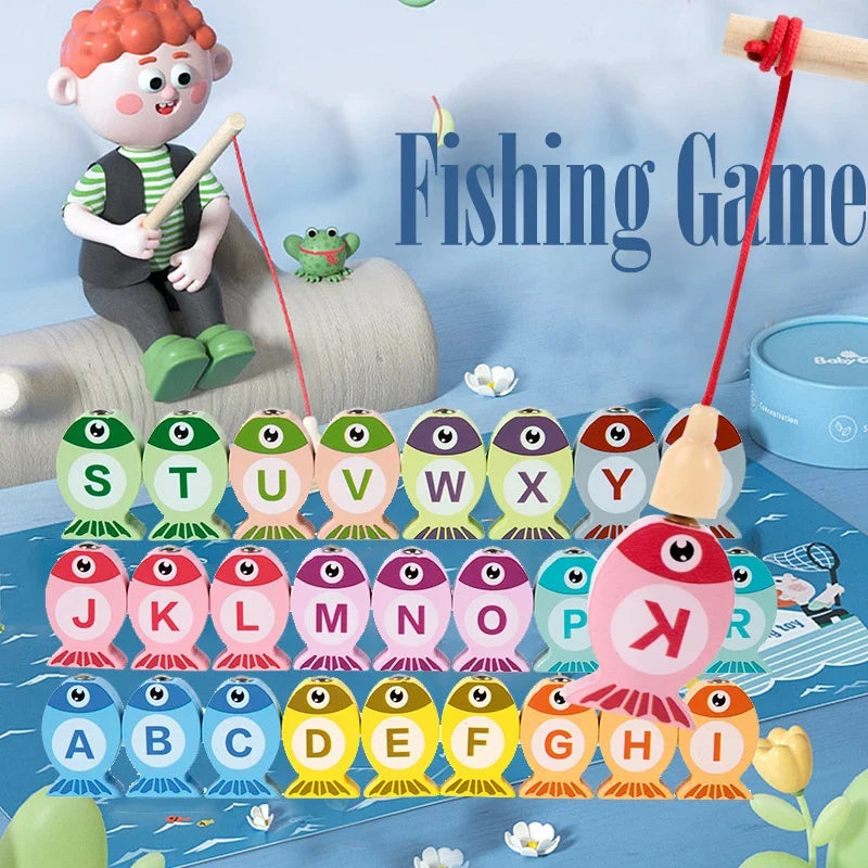 Wooden Alphabet & Number Fishing Game – view 2