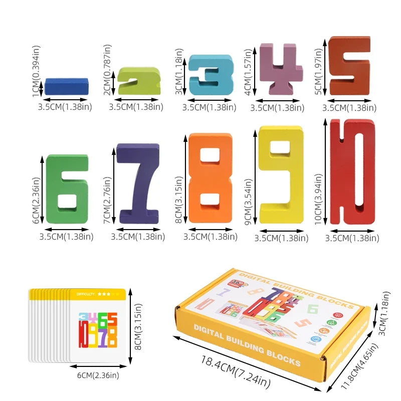 Wooden Stacking Blocks with Activity Cards – view 5