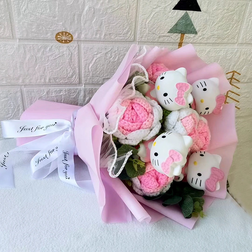Cartoon Cat Plush Rose Bouquet – view 4