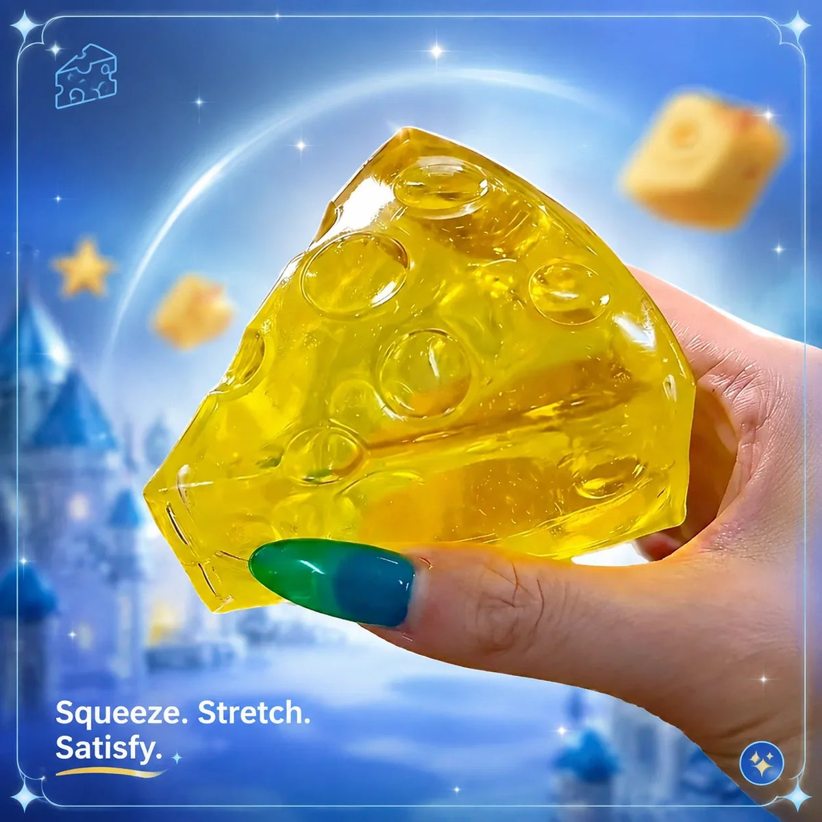 Cheese Mochi Squishy Fidget Toy