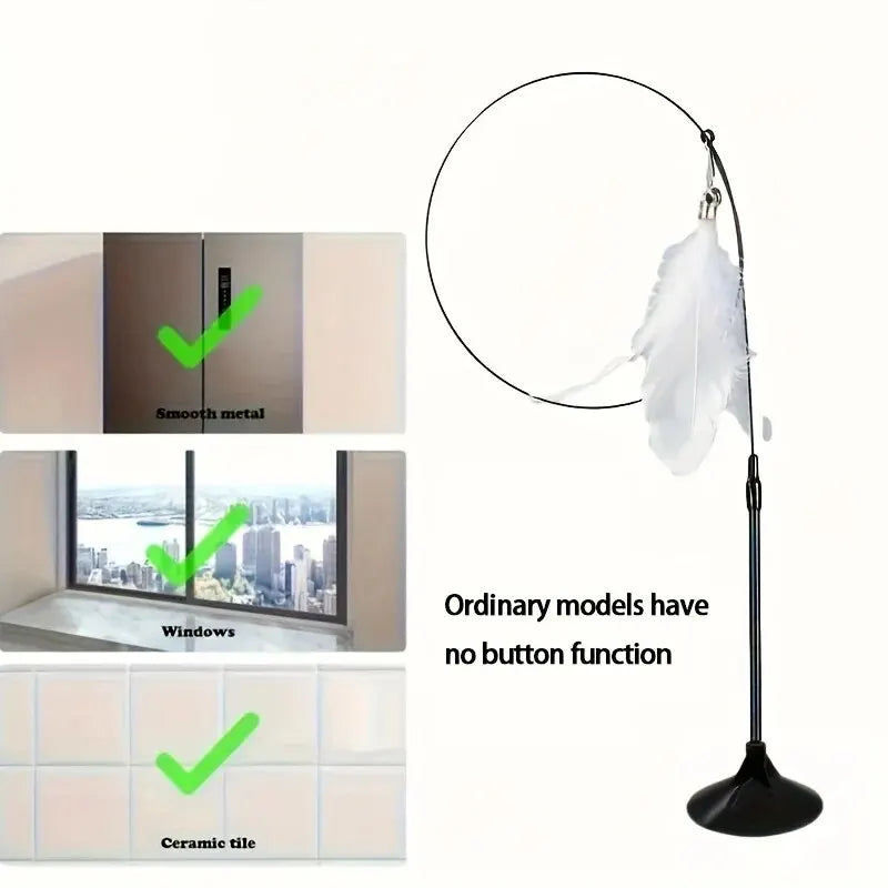 Interactive Cat Teaser Wand with Suction Cup – view 8
