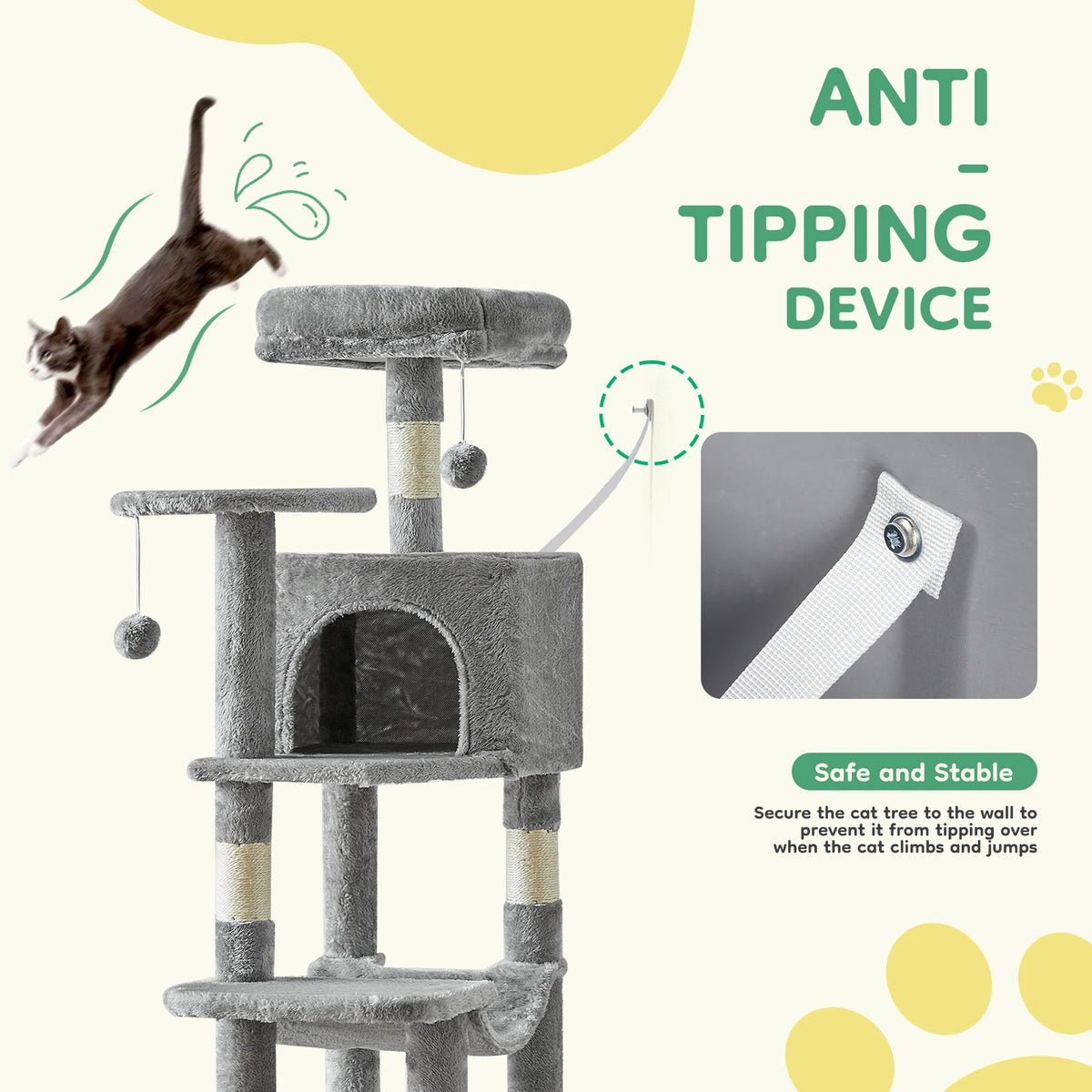 44" Cat Tree Tower – view 3