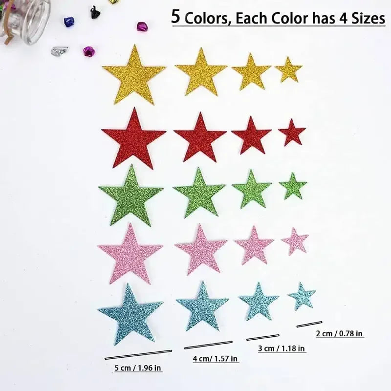 70PCS Glitter Foam Star Stickers – view 6