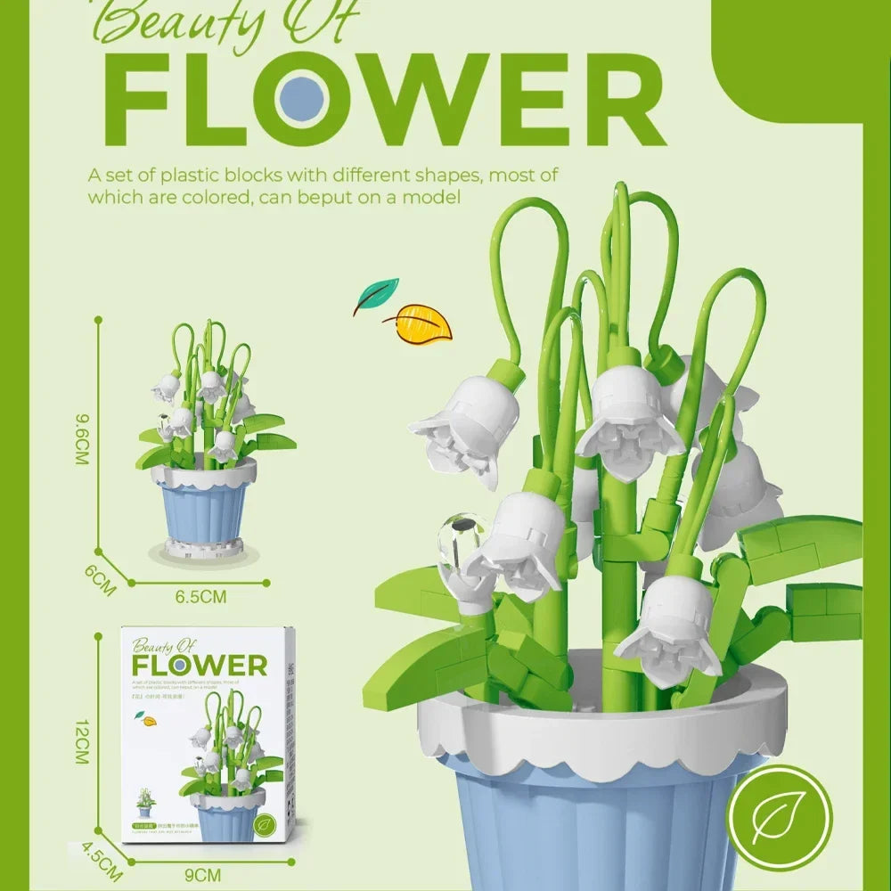 Micro Brick Peony Flower with Dust Cover – view 21