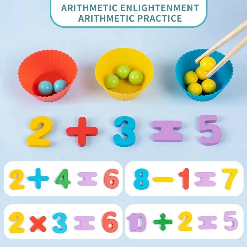 Montessori Wooden Clip Beads Sorting Toy – view 4