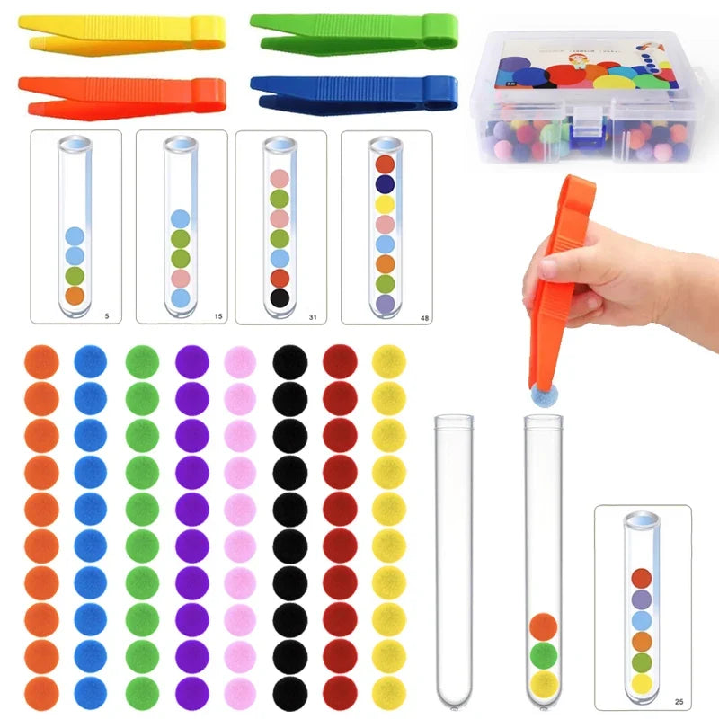 Rainbow Plush Ball Color Sorting Set