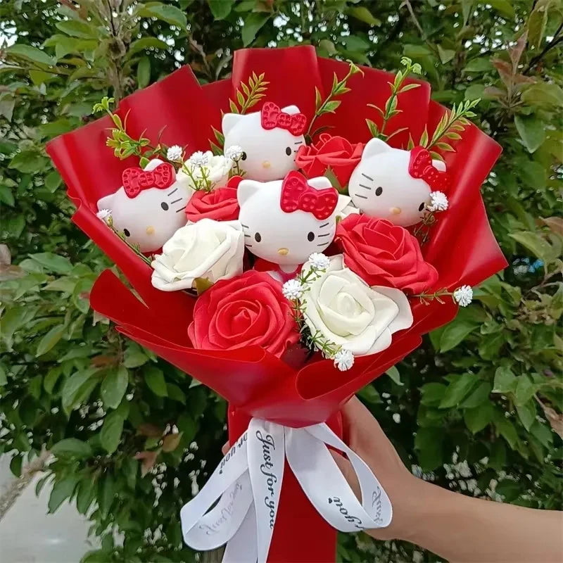 Cartoon Cat Plush Rose Bouquet – view 31