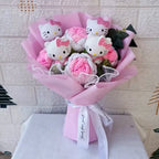 Cartoon Cat Plush Rose Bouquet