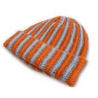 Striped Feather Yarn Beanie – view 7