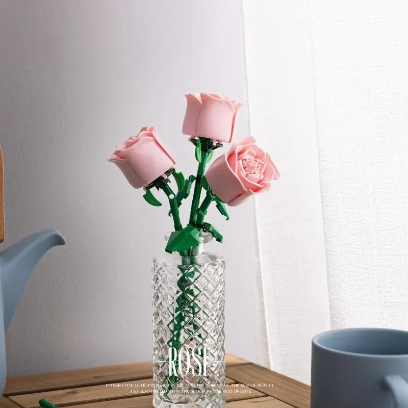 Everlasting Rose Building Block Flower Set – view 2
