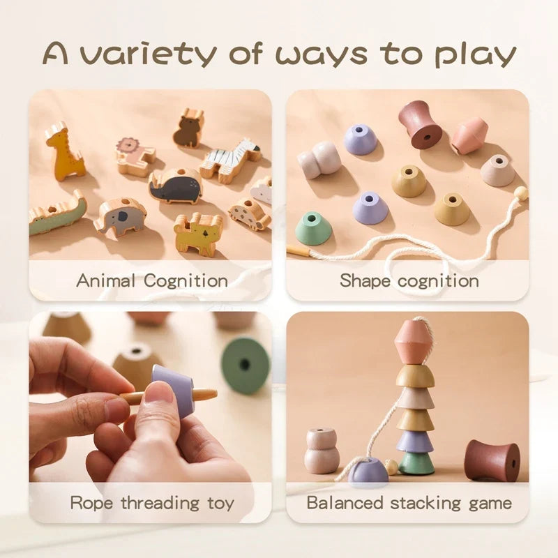 Wooden Animal Threading & Lacing Toy – view 2