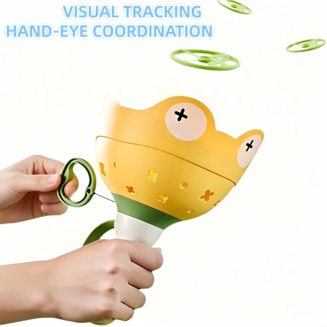 Pull String UFO Flying Disc Launcher