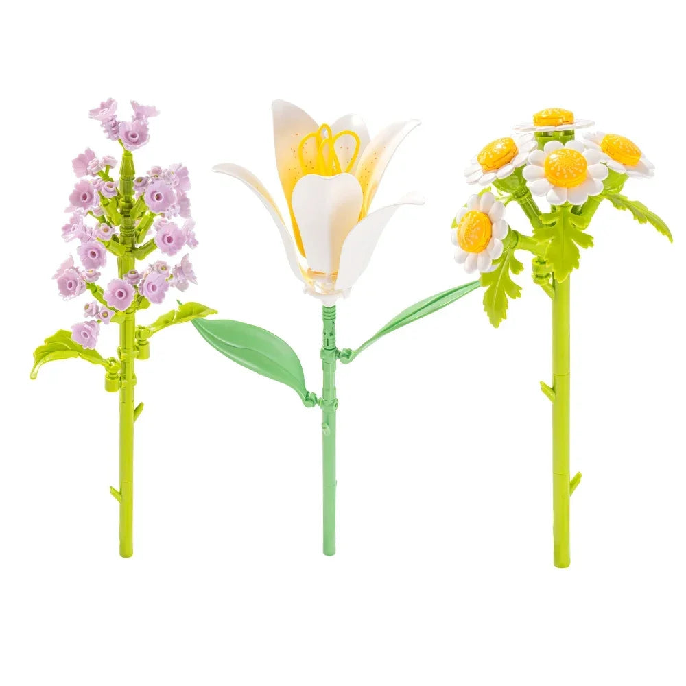Brick Tulip & Rose Bouquet Building Set – view 19