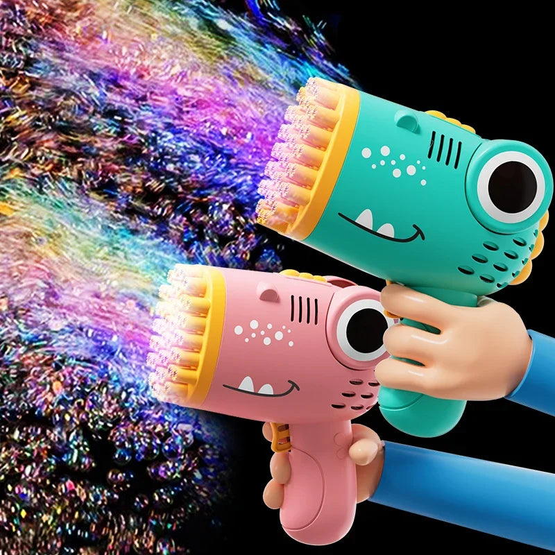 Dinosaur 40-Hole Bubble Machine for Kids
