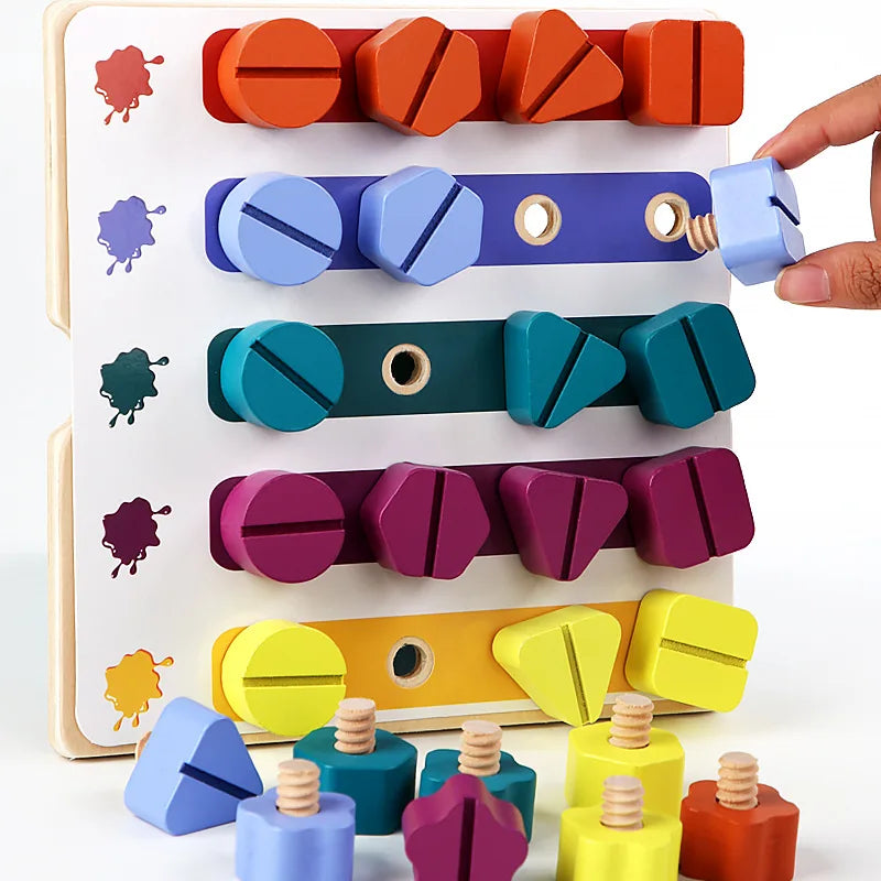 Wooden Nuts & Bolts Matching Game