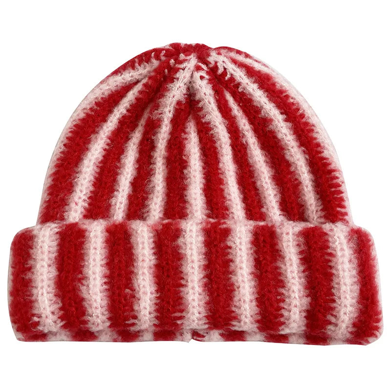 Striped Feather Yarn Beanie – view 2